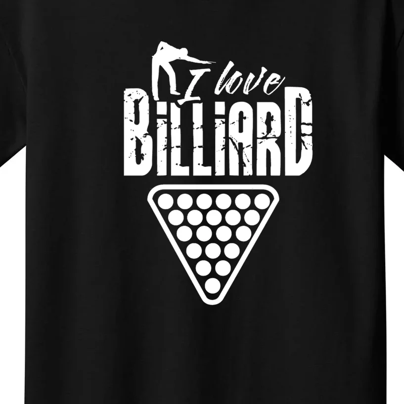 Billiards Dad I Love Billiards Gift Father's Day Kids T-Shirt