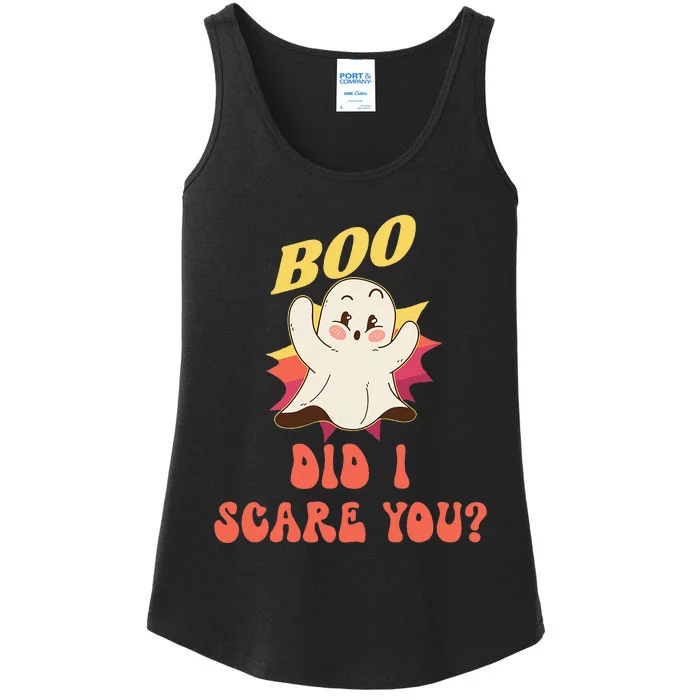 BOO Did I Scare You Funny Ghost Halloween Costume Ladies Essential Tank