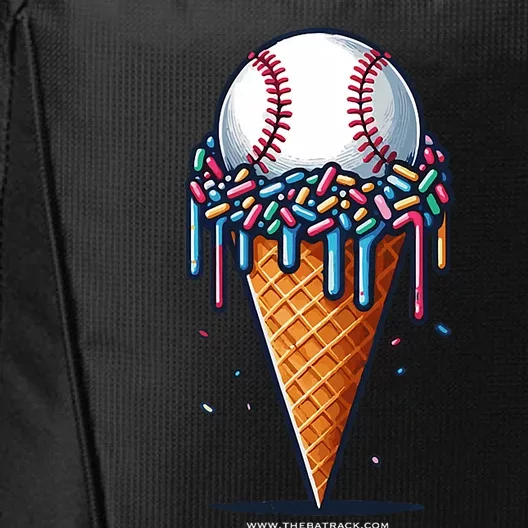 Baseball Drip Ice Cream Cone With Sprinkles City Backpack