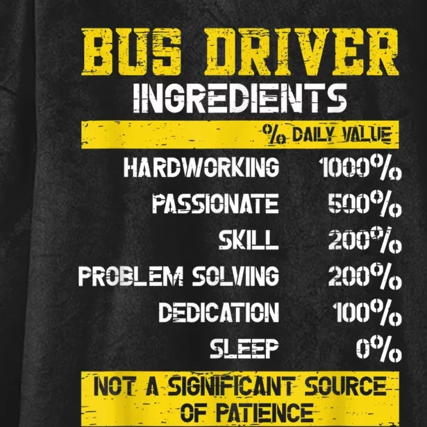 Bus Driver Ingredients Hooded Wearable Blanket