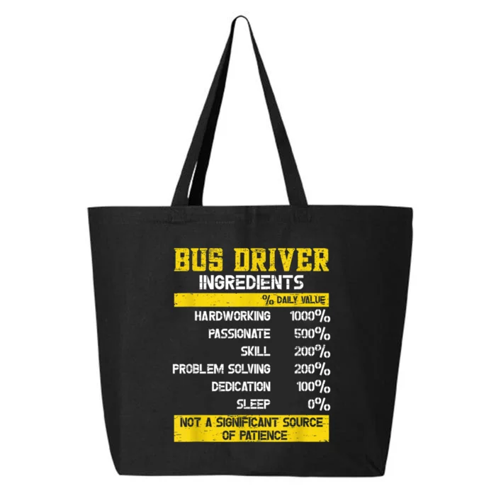 Bus Driver Ingredients 25L Jumbo Tote