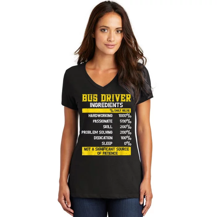 Bus Driver Ingredients Women's V-Neck T-Shirt