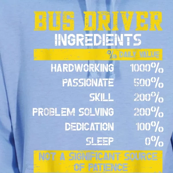 Bus Driver Ingredients Unisex Surf Hoodie