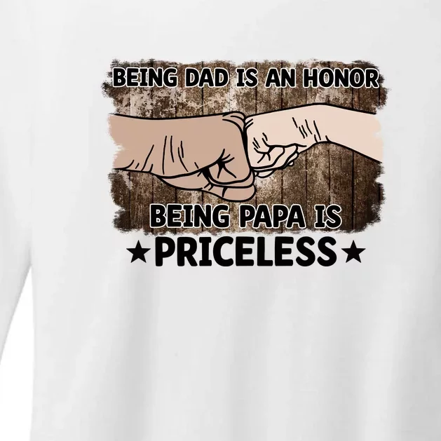 Being Dad Is An Honor Being Papa Is Priceless Father's Day Womens CVC Long Sleeve Shirt