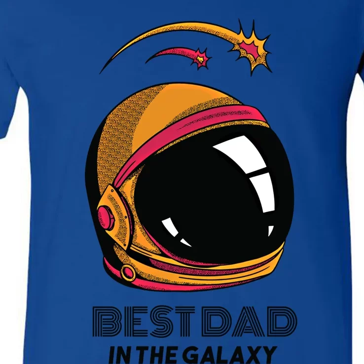 Best Dad In The Galaxy Astronaut Gift V-Neck T-Shirt