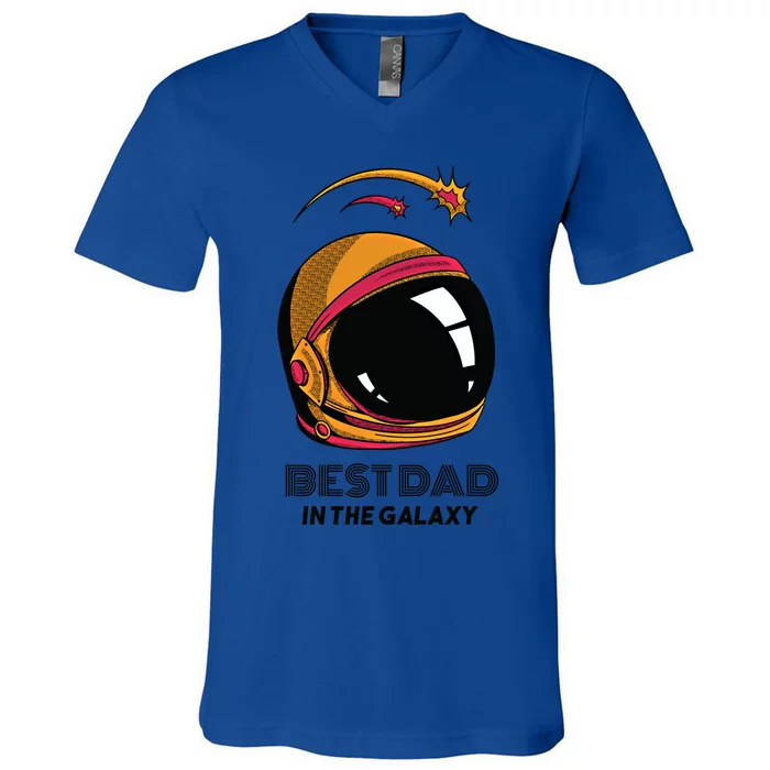 Best Dad In The Galaxy Astronaut Gift V-Neck T-Shirt