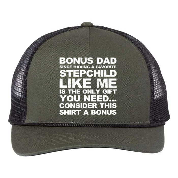 Bonus Dad I Love How We Don't Have Bonus Father Stepdad Gift Retro Rope Trucker Hat Cap