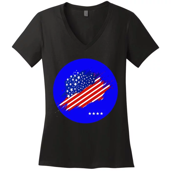 Blue Dot In A Red State Nebraska Vote Kamala Harris Walz Women's V-Neck T-Shirt