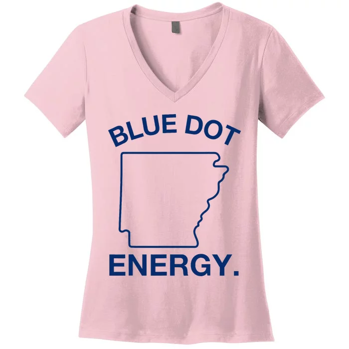 Blue Dot In A Red State Arkansas Vote Kamala Harris Walz 24 Women's V-Neck T-Shirt