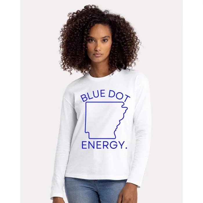 Blue Dot In A Red State Arkansas Vote Kamala Harris Walz 24 Womens Cotton Relaxed Long Sleeve T-Shirt