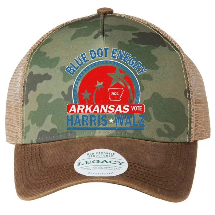 Blue Dot In A Red State Arkansas Kamala Harris Walz 24 Legacy Tie Dye Trucker Hat