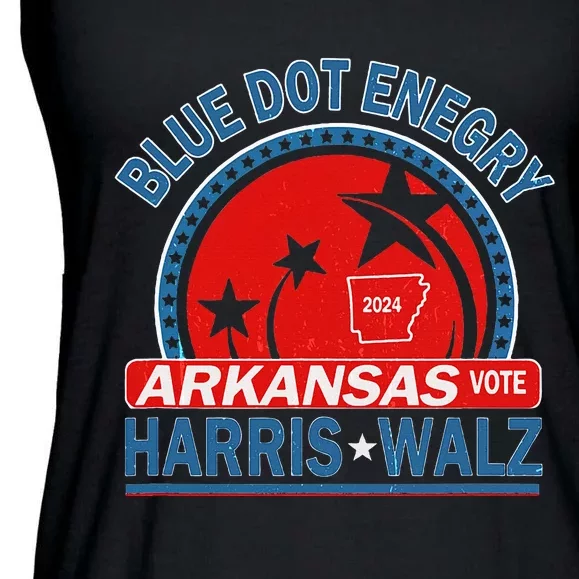 Blue Dot In A Red State Arkansas Kamala Harris Walz 24 Ladies Essential Flowy Tank