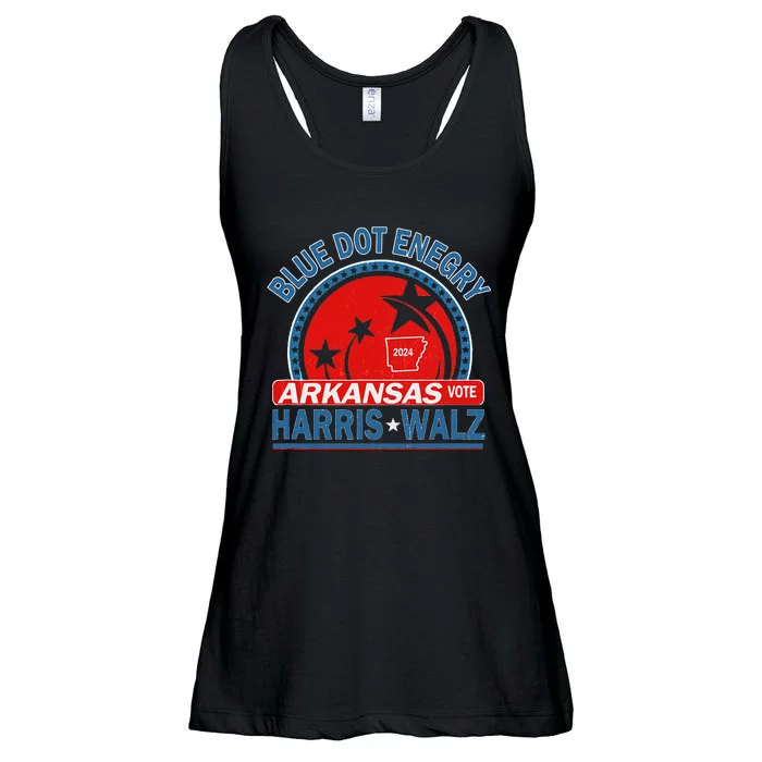 Blue Dot In A Red State Arkansas Kamala Harris Walz 24 Ladies Essential Flowy Tank