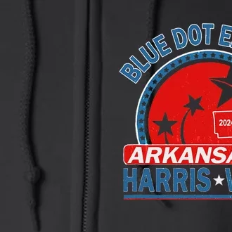 Blue Dot In A Red State Arkansas Kamala Harris Walz 24 Full Zip Hoodie