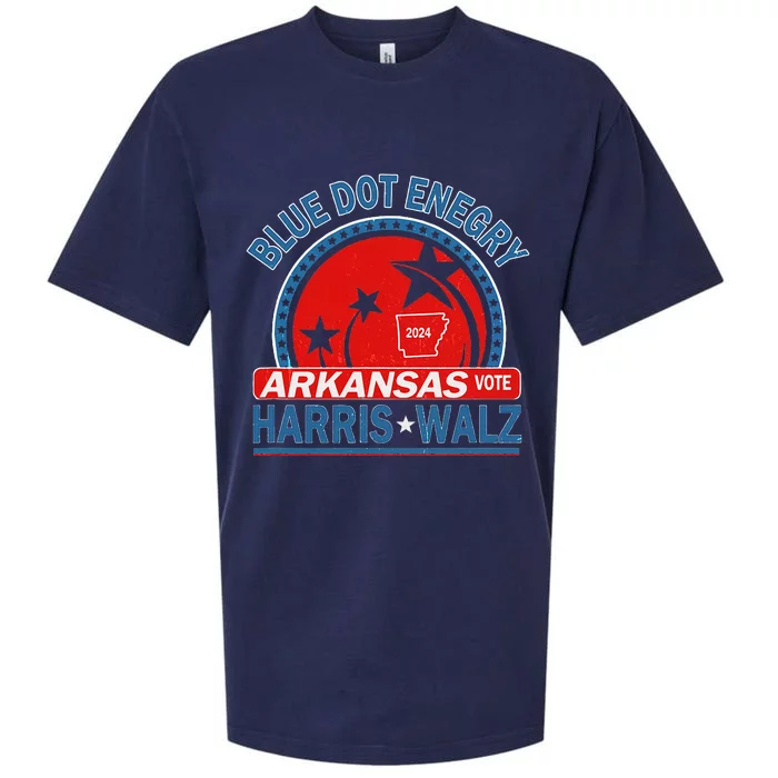 Blue Dot In A Red State Arkansas Kamala Harris Walz 24 Sueded Cloud Jersey T-Shirt