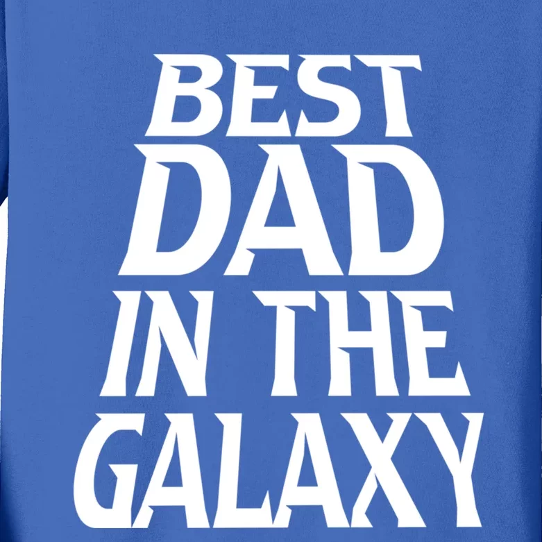 Best Dad In The Galaxy Daddy Cool Parent Retro Father Old Gift Kids Long Sleeve Shirt