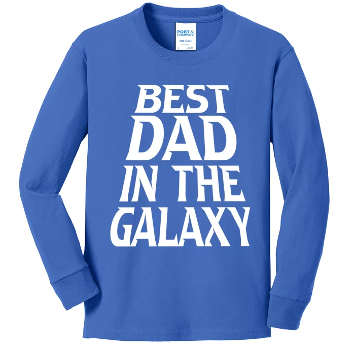 Best Dad In The Galaxy Daddy Cool Parent Retro Father Old Gift Kids Long Sleeve Shirt