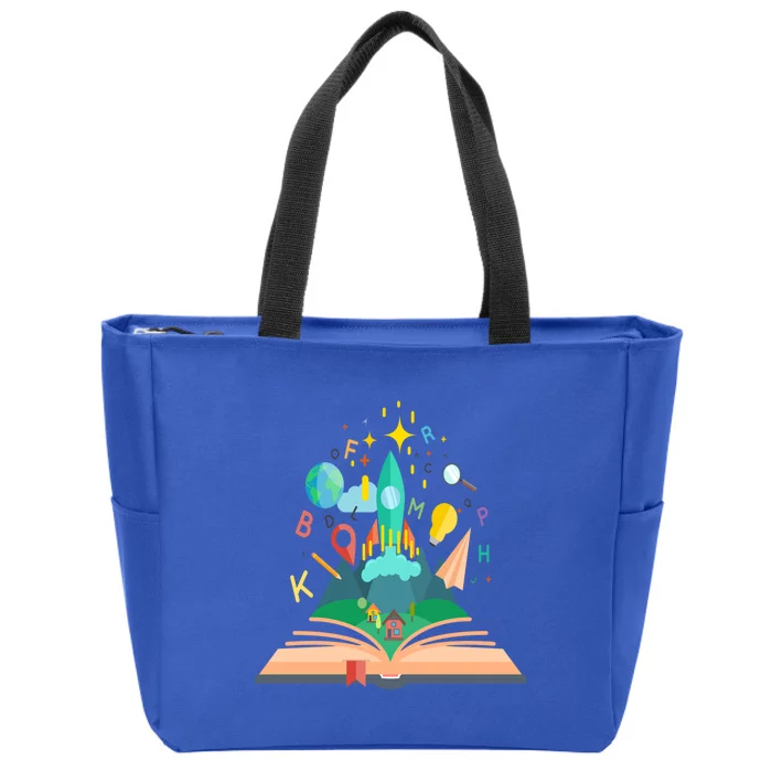 Books Develop Imagination And Attention Gift Reading Books Gift Zip Tote Bag