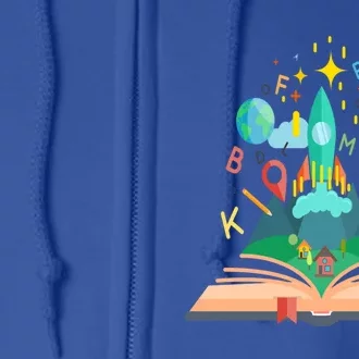 Books Develop Imagination And Attention Gift Reading Books Gift Full Zip Hoodie