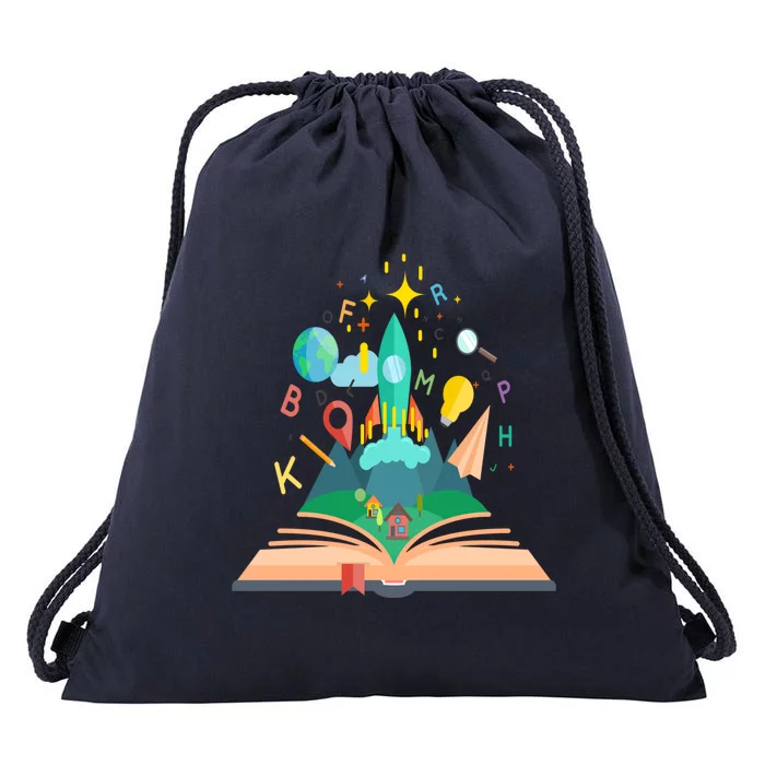 Books Develop Imagination And Attention Gift Reading Books Gift Drawstring Bag