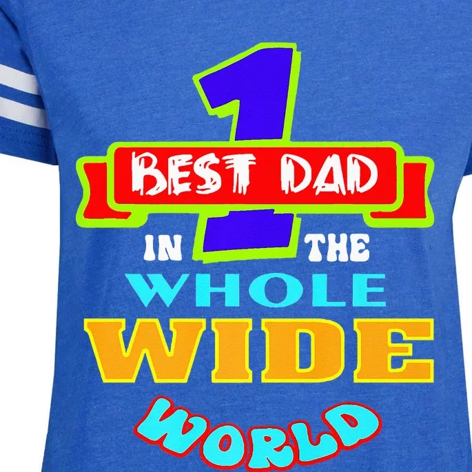 Best Dad In The Whole Wide World Enza Ladies Jersey Football T-Shirt