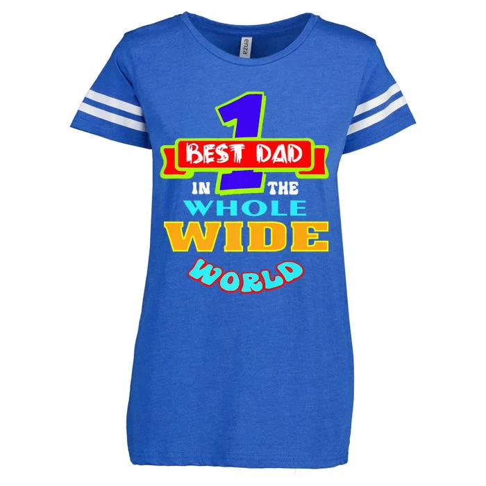 Best Dad In The Whole Wide World Enza Ladies Jersey Football T-Shirt