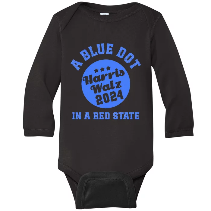 Blue Dot In A Red State Arkansas Baby Long Sleeve Bodysuit