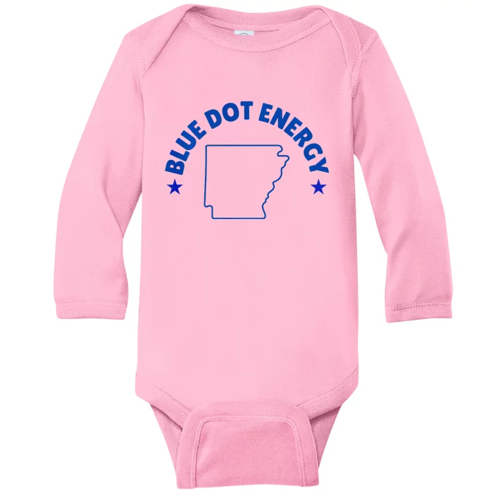 Blue Dot In A Red State Arkansas Vote Kamala Harris Walz Baby Long Sleeve Bodysuit