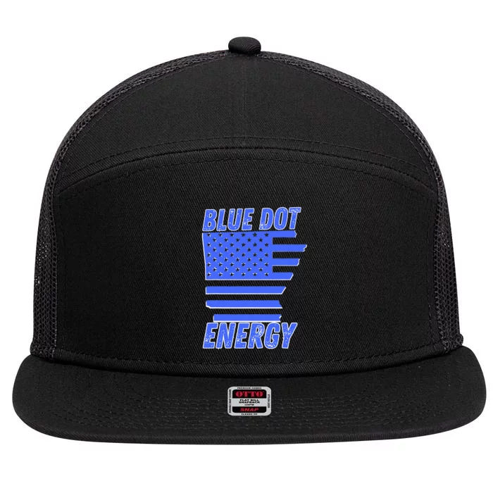 Blue Dot In A Red State Nebraska 7 Panel Mesh Trucker Snapback Hat