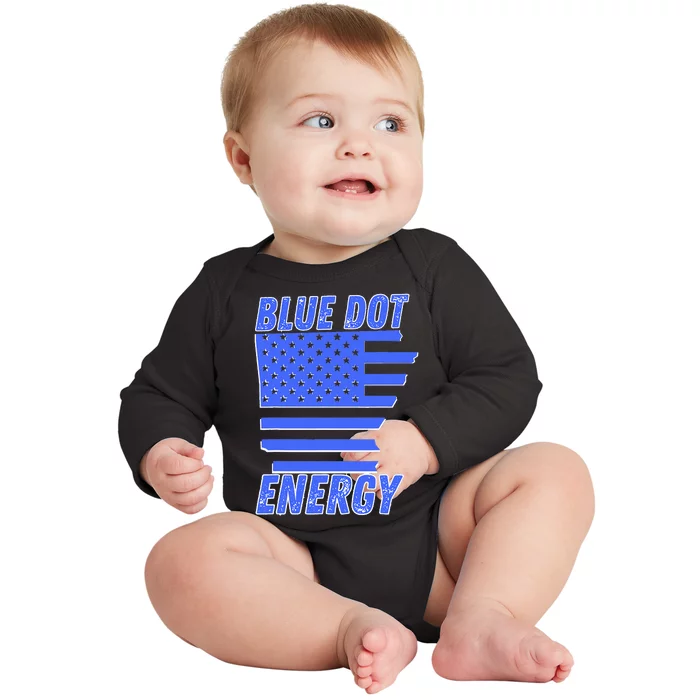 Blue Dot In A Red State Nebraska Baby Long Sleeve Bodysuit