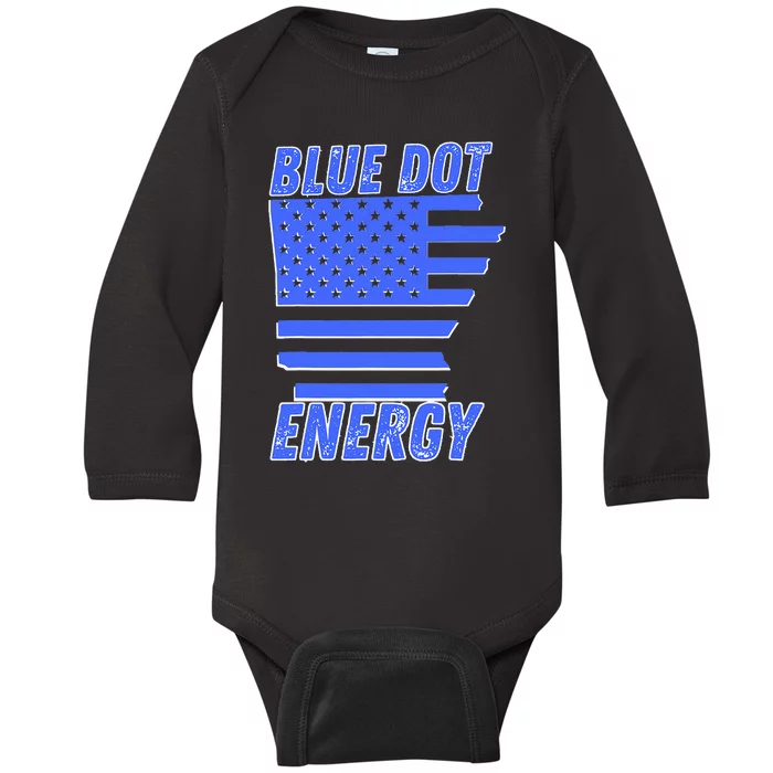 Blue Dot In A Red State Nebraska Baby Long Sleeve Bodysuit