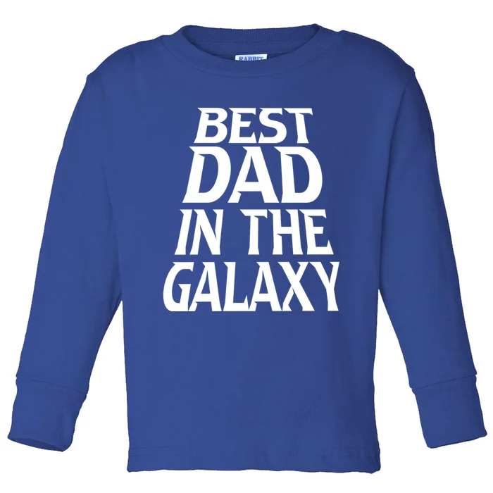 Best Dad In The Galaxy Daddy Cool Parent Retro Father Old Gift Toddler Long Sleeve Shirt