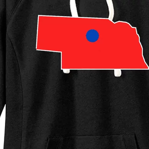 Blue Dot In A Red State Nebraska Vote Kamala Harris Waltz Women's Fleece Hoodie