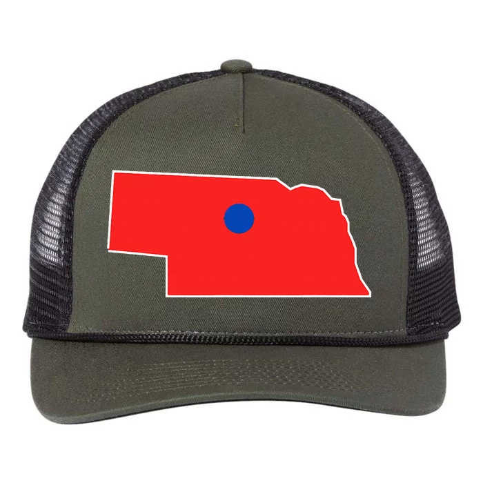 Blue Dot In A Red State Nebraska Vote Kamala Harris Waltz Retro Rope Trucker Hat Cap