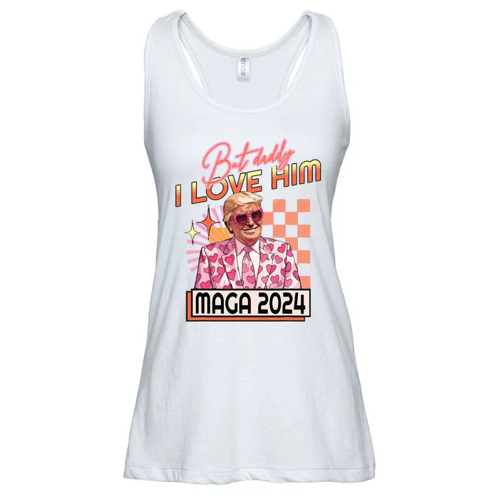 But Daddy I Love Him Maga 2024 Donald Trump Back Ladies Essential Flowy Tank