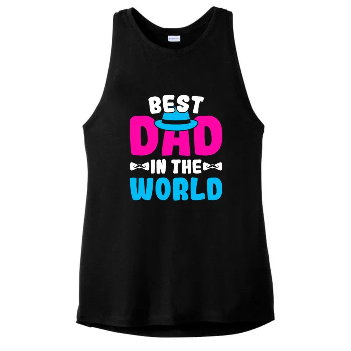 Best Dad In The World Fathers Day Gift Ladies Tri-Blend Wicking Tank