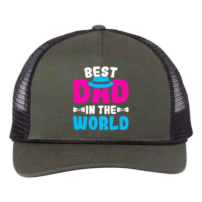 Best Dad In The World Fathers Day Gift Retro Rope Trucker Hat Cap