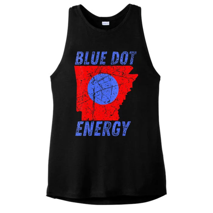 Blue Dot In A Red State Nebraska Vote Kamala Harris Walz Ladies Tri-Blend Wicking Tank