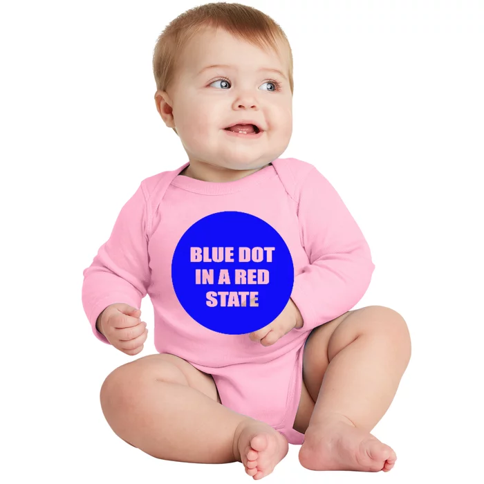 Blue Dot In A Red State Nebraska Vote Kamala Harris Walz Baby Long Sleeve Bodysuit