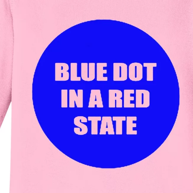 Blue Dot In A Red State Nebraska Vote Kamala Harris Walz Baby Long Sleeve Bodysuit