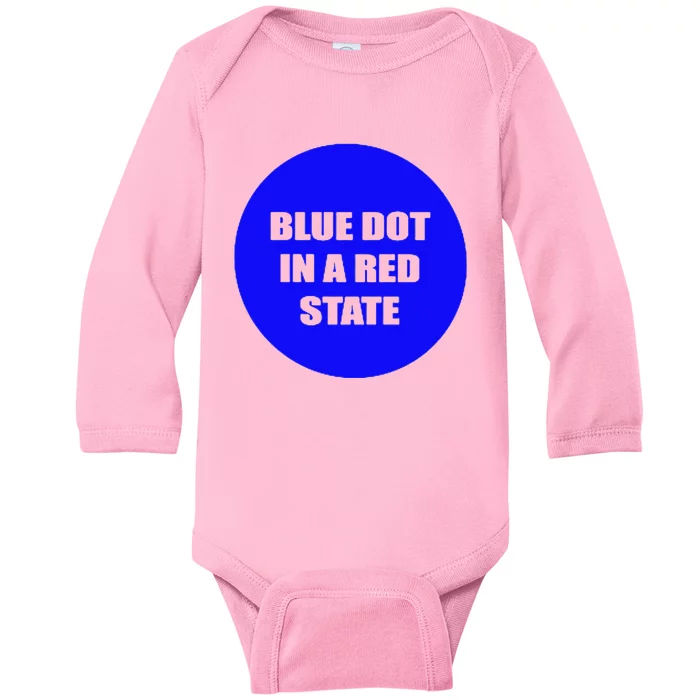 Blue Dot In A Red State Nebraska Vote Kamala Harris Walz Baby Long Sleeve Bodysuit