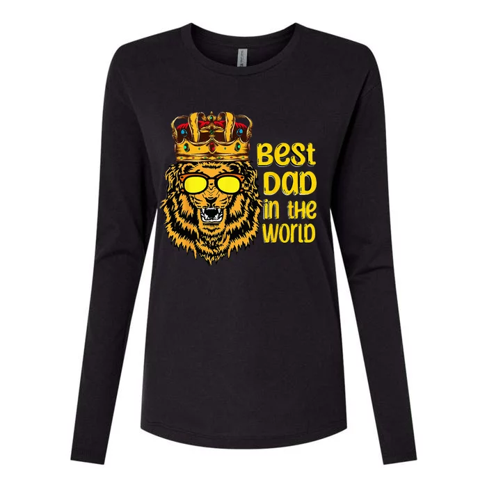 best dad in the world father's Day Strong father king lion Womens Cotton Relaxed Long Sleeve T-Shirt