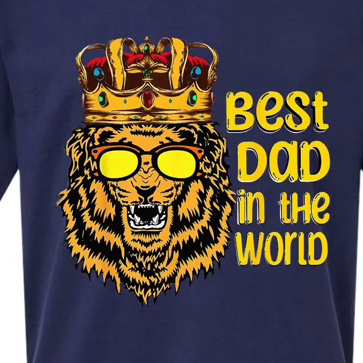 best dad in the world father's Day Strong father king lion Sueded Cloud Jersey T-Shirt