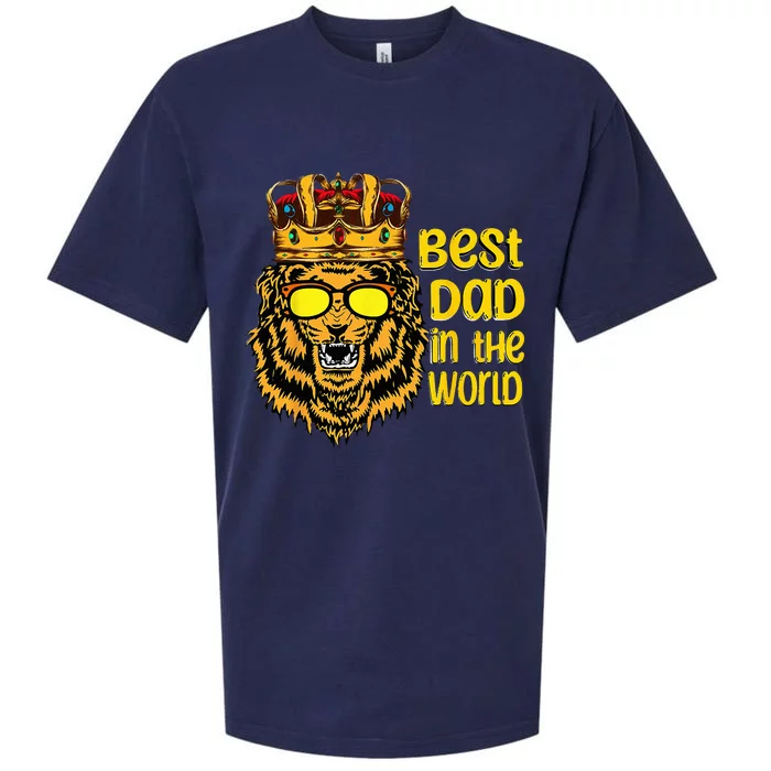 best dad in the world father's Day Strong father king lion Sueded Cloud Jersey T-Shirt