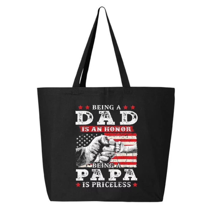 Being Dad is an Honor Being Papa is Priceless USA Flag 25L Jumbo Tote