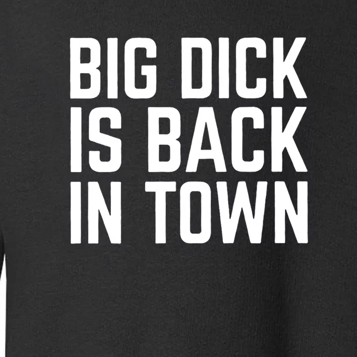 Big Dick Is Back In Town Funny Adult Sex Joke Gift Idea Toddler Sweatshirt