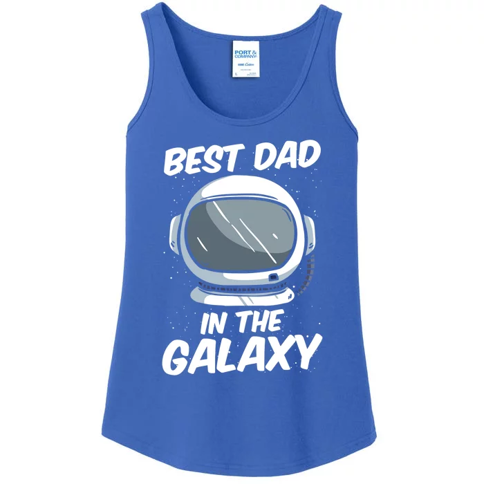 Best Dad In The Galaxy Space Astronaut Father's Day Graphic Great Gift Ladies Essential Tank