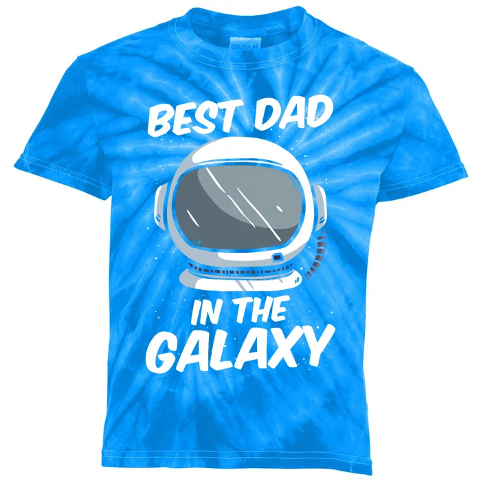 Best Dad In The Galaxy Space Astronaut Father's Day Graphic Great Gift Kids Tie-Dye T-Shirt