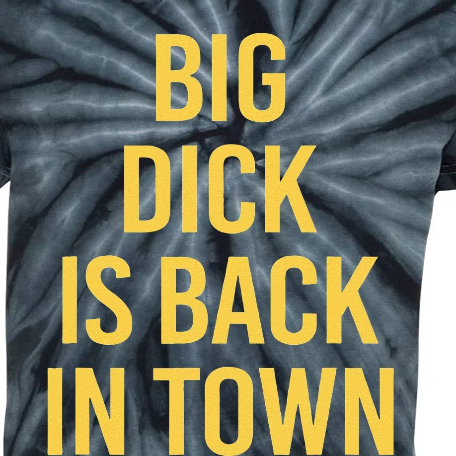 Big Dick Is Back In Town Funny Sarcastic Quote Saying Kids Tie-Dye T-Shirt