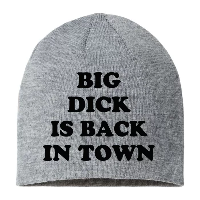 Big Dick Is Back In Town Funny 8 1/2in Sustainable Knit Beanie